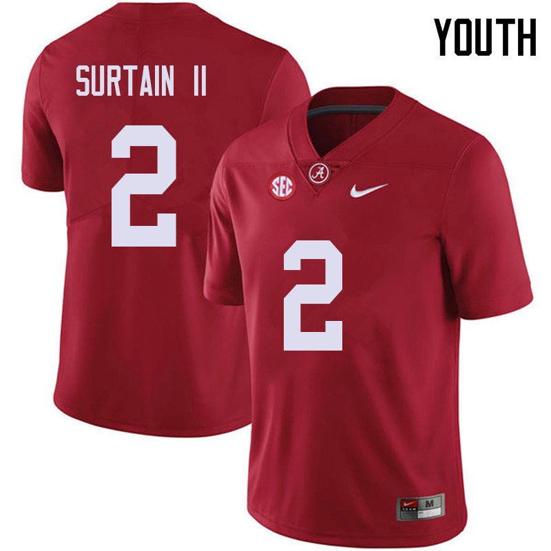 Alabama Crimson Tide Youth Patrick Surtain II #2 Red NCAA Nike Authentic Stitched 2018 College Football Jersey VK16U43JY